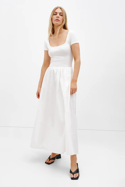 LEONARA MAXI DRESS - WHITE - white - L