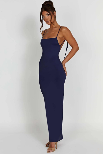 ROSE SLEEVELESS MAXI DRESS - CHOCOLATE - Navy Blue - M