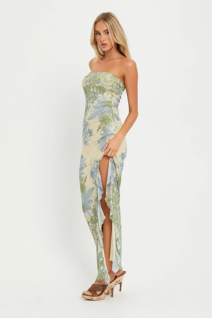JESSICA STRAPLESS MAXI DRESS - LIGHT GREEN