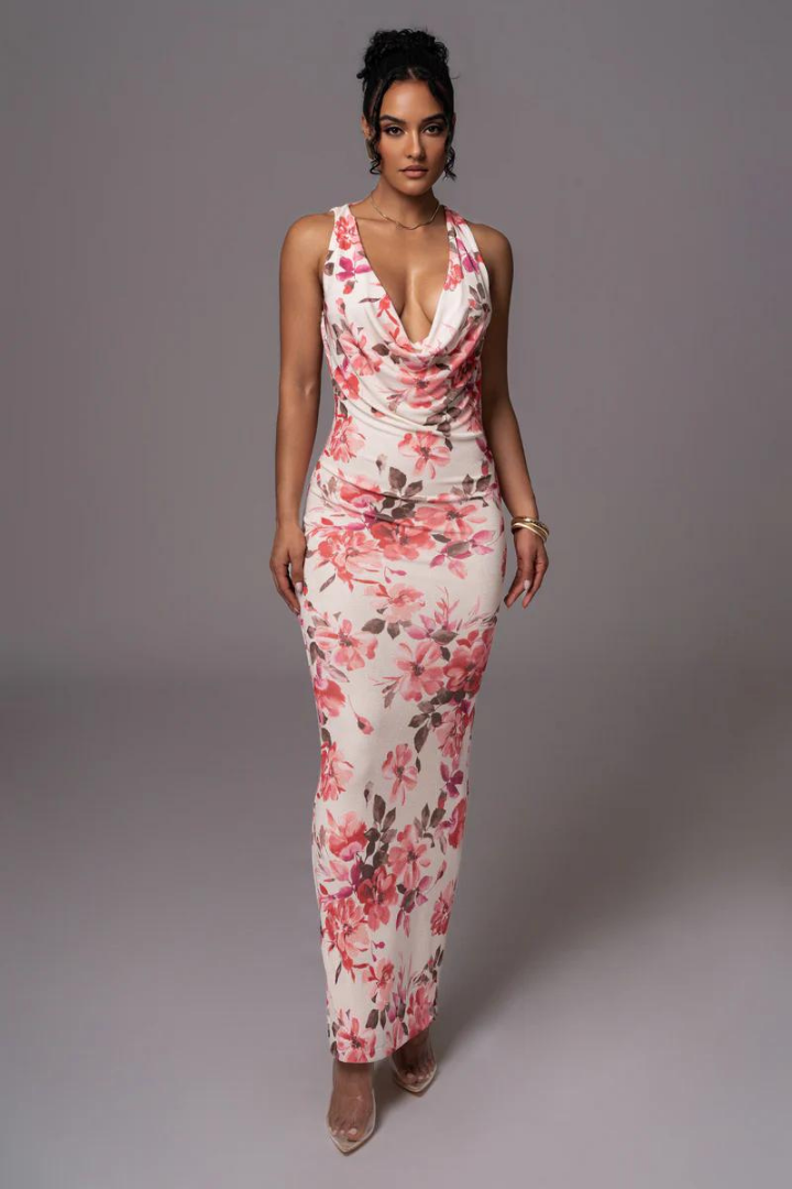 NORA SLEEVELESS MAXI DRESS - PINK FLORAL * change the supplier *