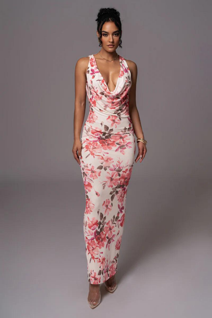NORA SLEEVELESS MAXI DRESS - PINK FLORAL * change the supplier *