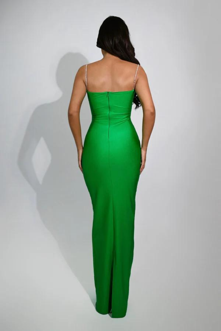 JOSEFINA SPARKLE MAXI DRESS - GREEN - Green - M
