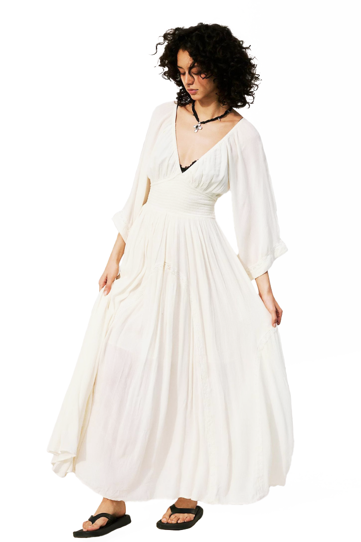 BRIGETTE CHIFFON MAXI DRESS - WHITE