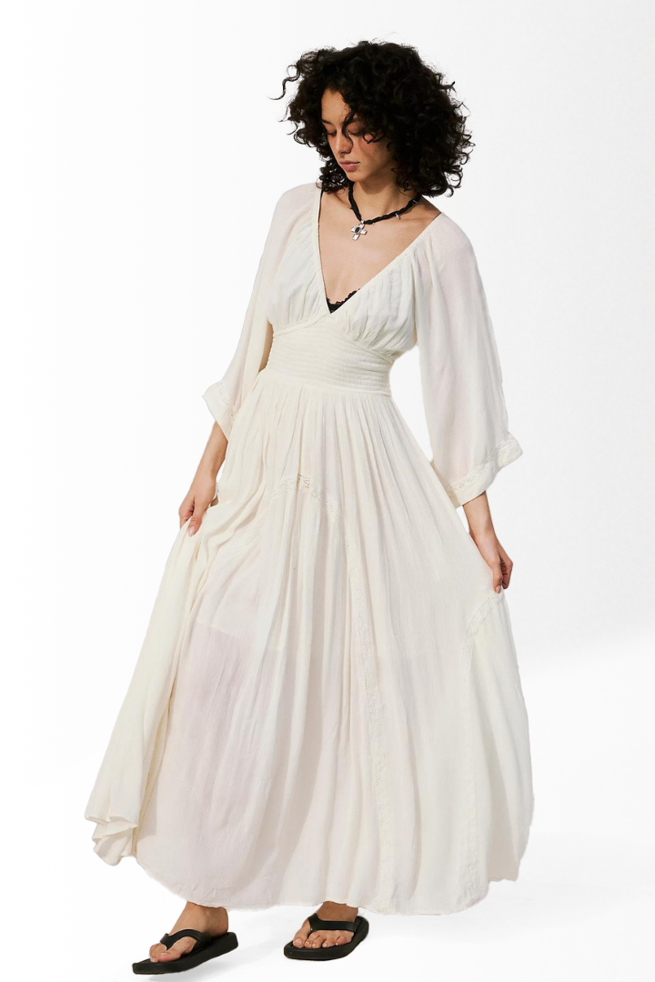 BRIGETTE CHIFFON MAXI DRESS - WHITE*
