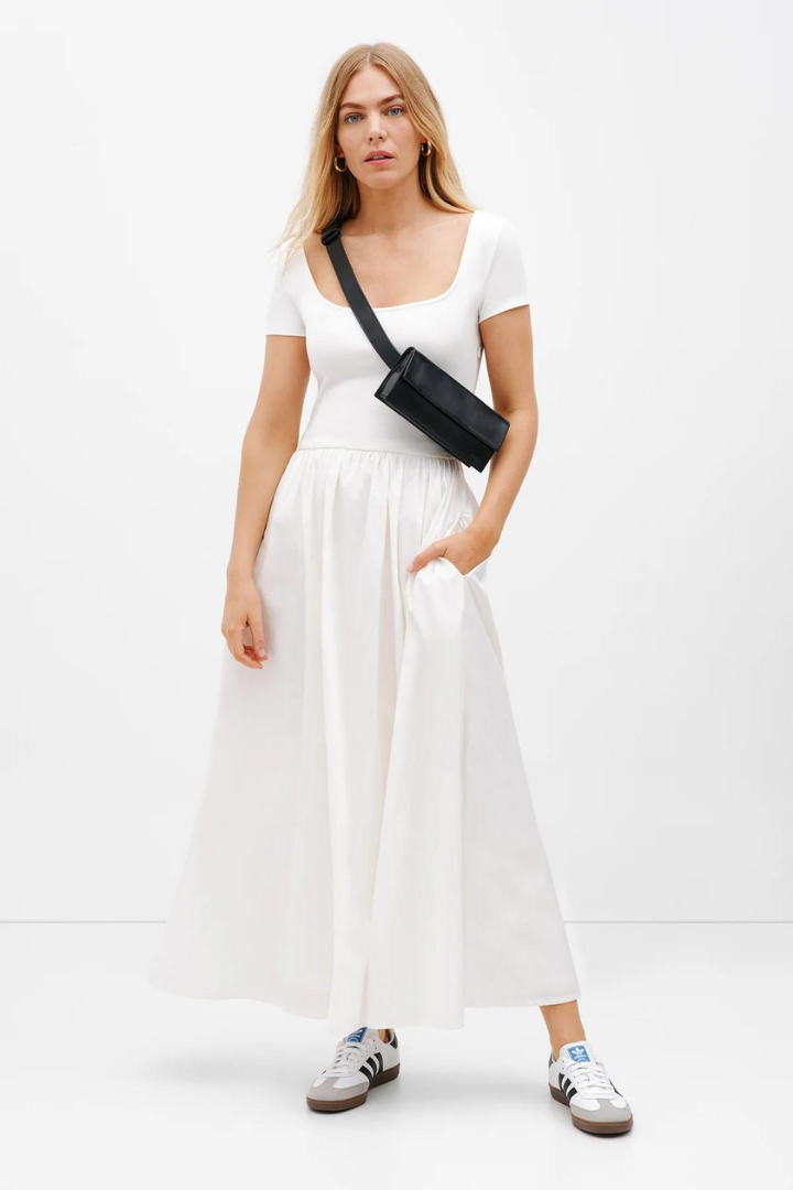 LEONARA MAXI DRESS - WHITE - white - L