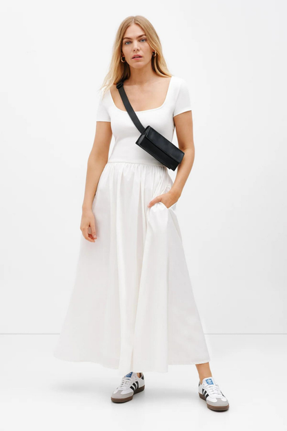 LEONARA MAXI DRESS - WHITE - white - L