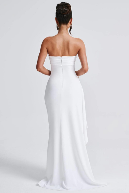 JAQUELINE STRAPLESS MAXI DRESS - BLACK - Wine Red - M