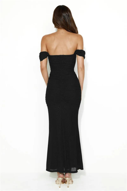 WILMA OFF-SHOULDER MAXI DRESS-GREEN - Green - M