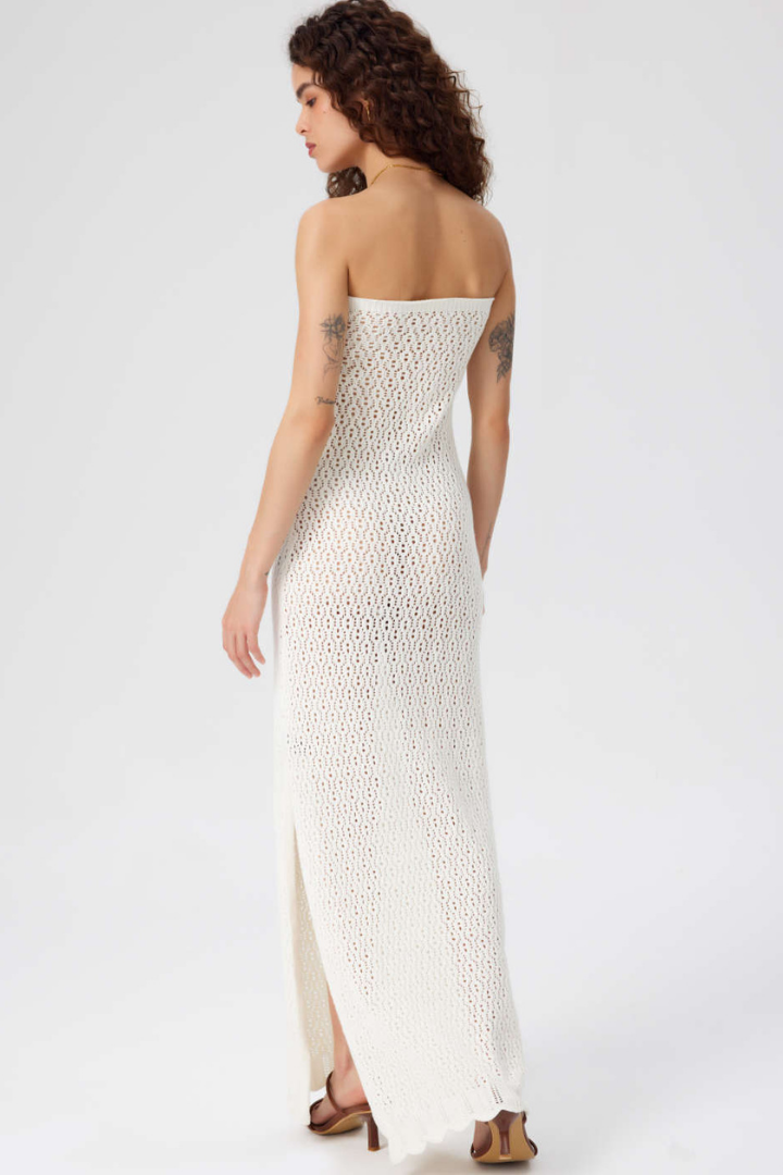 VALENTINE MAXI KNIT DRESS - BEIGE