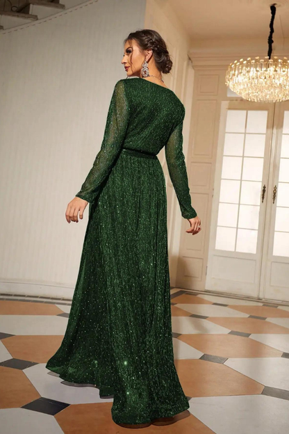 BELLE WRAP MAXI DRESS - GREEN