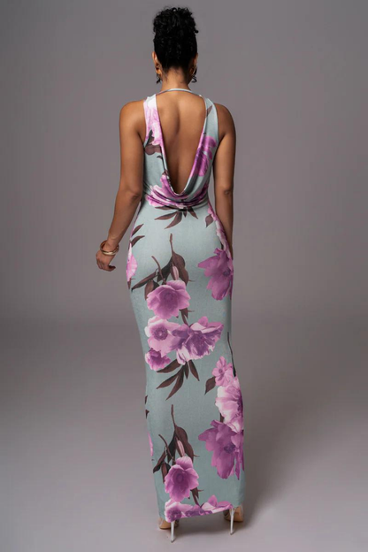 NORA SLEEVELESS MAXI DRESS - BLUE FLORAL