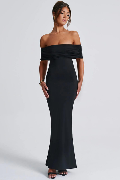 KARLA STRAPLESS MAXI DRESS - BLACK - Wine Red - M
