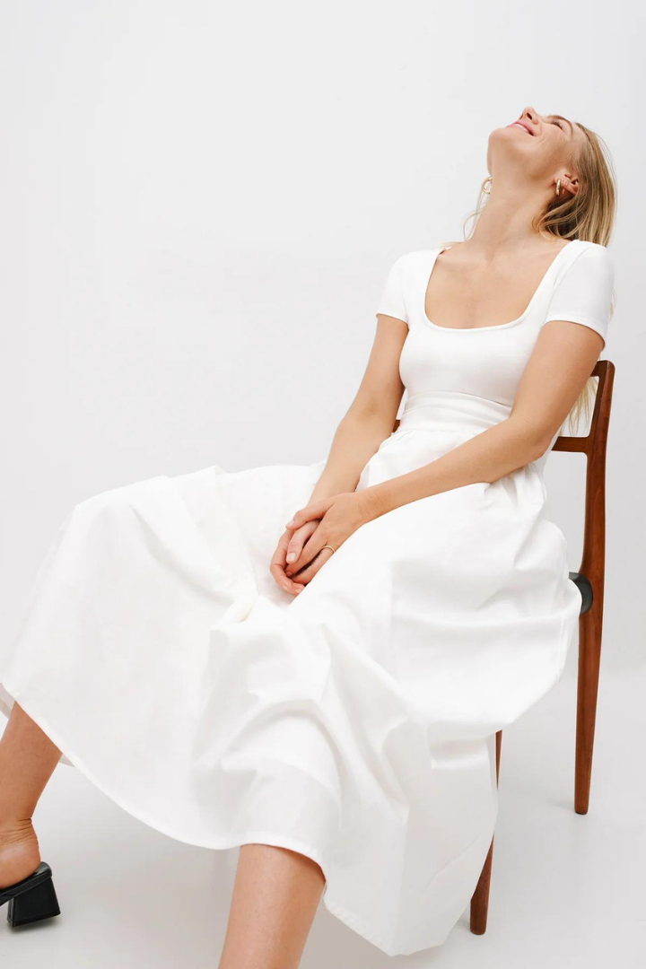 LEONARA MAXI DRESS - WHITE - white - L
