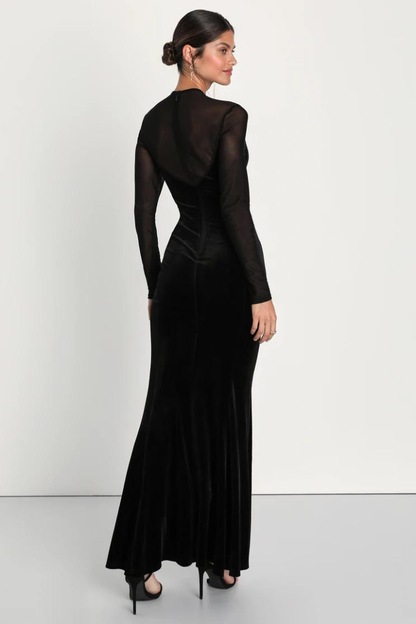 LENA GOWN MAXI DRESS - BLACK - Black - M