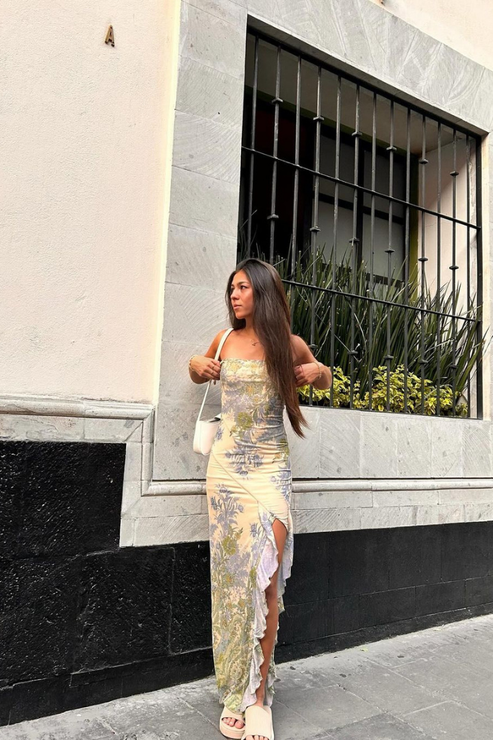 JESSICA STRAPLESS MAXI DRESS - LIGHT GREEN