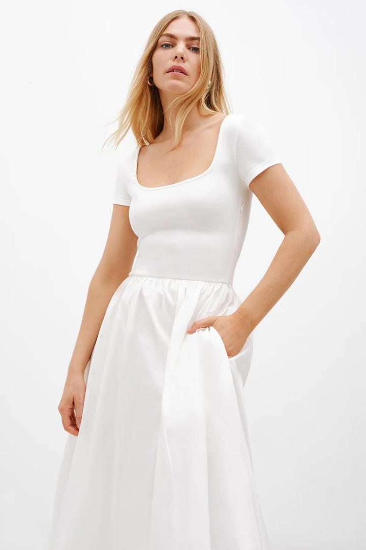 LEONARA MAXI DRESS - WHITE - white - L