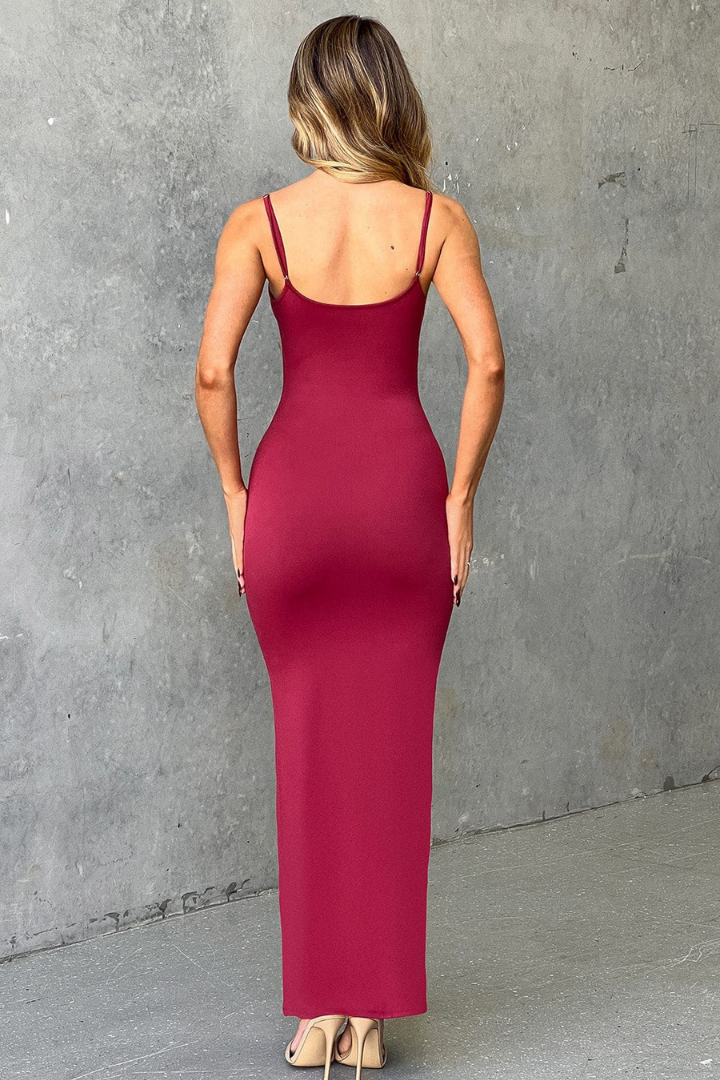 TERESE SLEEVELESS MAXI DRESS-STEEL - Khaki - M