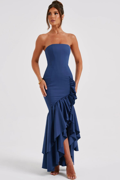 SILVIA STRAPLESS MAXI DRESS - BLACK