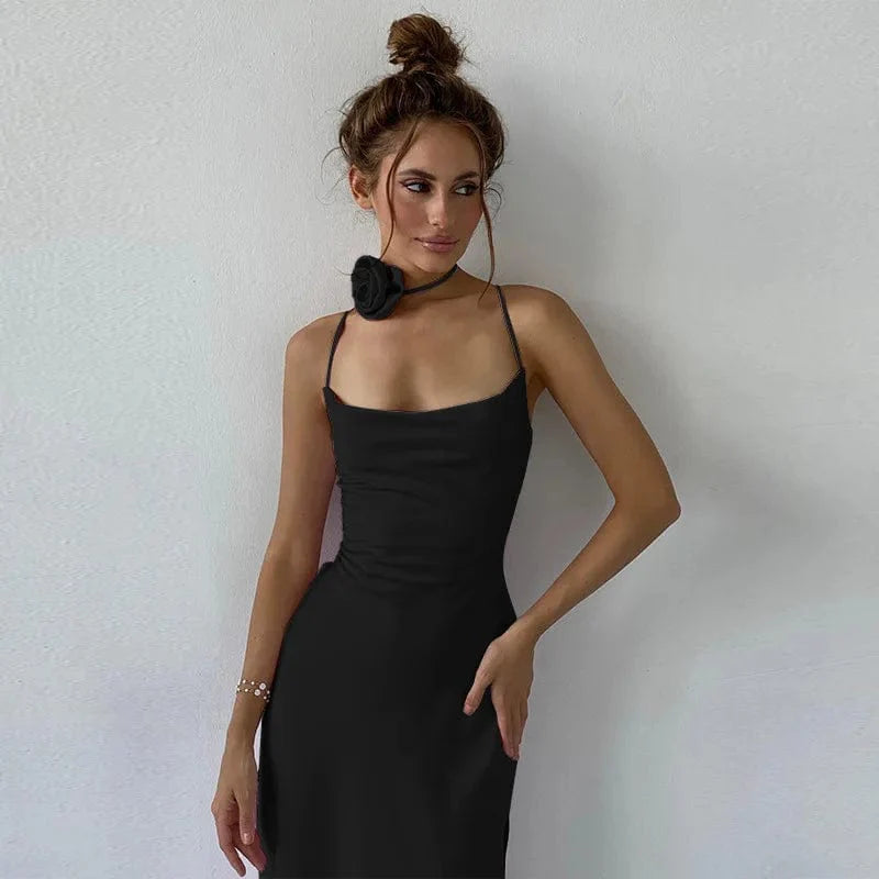 WINTA HALTER MAXI DRESS - BLACK